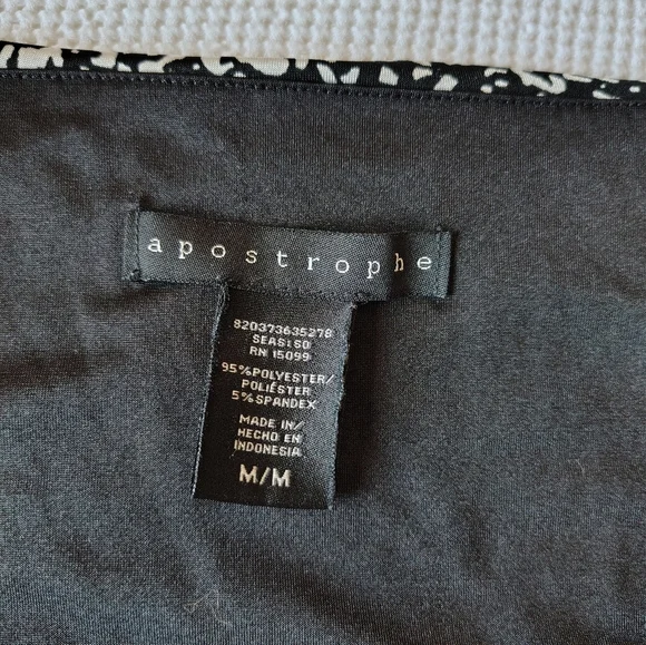 Apostrophe Black and White Women's Dress Size M - Picture 9 of 11